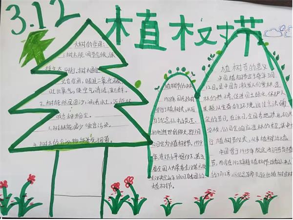 隐豹学校植树节手抄报比赛活动